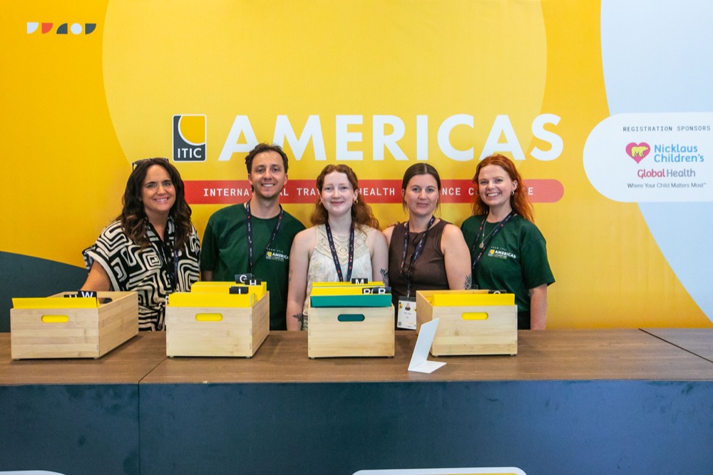 Five team members at the ITIC Americas registration desk