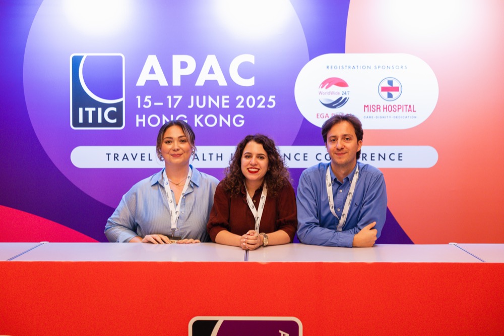 Three team members at ITIC APAC in Hong Kong
